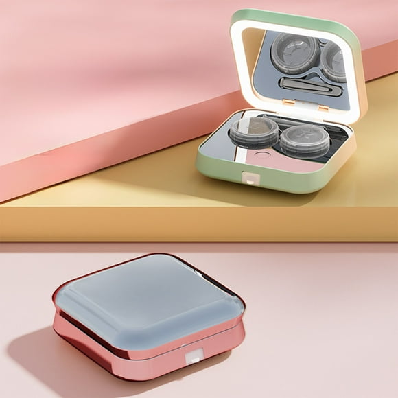 Up to 60% Off! Gspmoly Lens Cosmetic Cleaner for Contacts Glasses Case Cute Electric Proteinizing Automatic Vibration Cleaner Makeup Mirror up to 60% Off