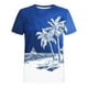 thumbnail image 4 of Camisetas de Manga Larga para Hombres Imprimir Fallow Cuello Redondo Camiseta, Moda Casual Manga Corta Mezcla de Algodón/Lino, 4 of 9