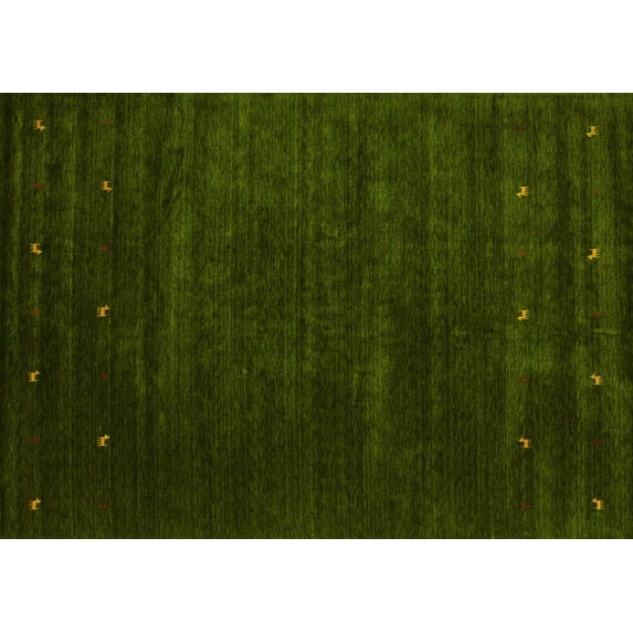 Ahgly Company Indoor Rectangle Abstract Yellow Contemporary Area Rugs, 8' x 10'
