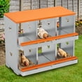 thumbnail image 1 of 2 niveles metal chicken nesting boxes-6-compartment chicken egg laying box con grande vented holes para hens in orange, 1 of 7