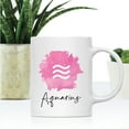 thumbnail image 2 of Koyal Wholesale Zodiac Sign Ceramic Coffee Mug, Aquarius Sign Symbol, Pink Watercolor Design, 2 of 5