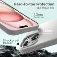 thumbnail image 6 of Designed for iPhone 15 Case,Silicone Ultra Slim Shockproof Protective Phone Case with [Soft Anti-Scratch Microfiber Lining], 6.1 inch, Natural Titanium, 6 of 11