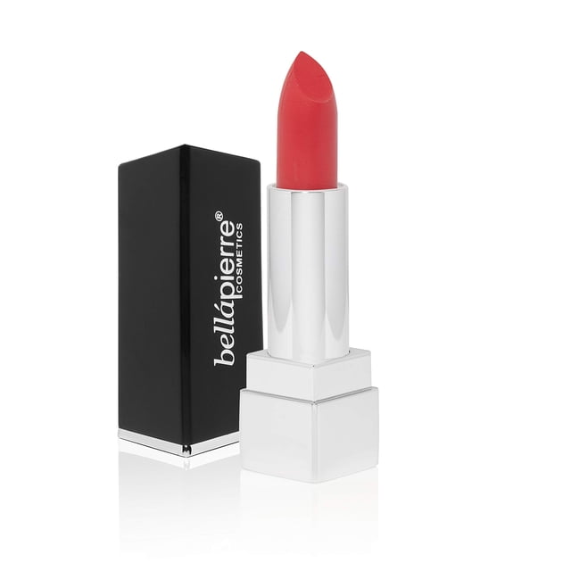 lápiz labial mate bellapierre con formulación natural no tóxica | Libre de crueldad y parabenos | Color nutritivo de larga duración y protección solar - Rojo fuego