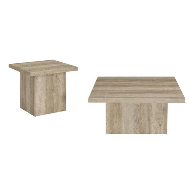 Coaster Devar 2-piece Square Engineered Wood Coffee Table Set in Distressed Pine