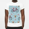 FVQL Pink Flower Bike Big and Tall Cotton White Men's T Shirts,Short