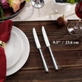thumbnail image 2 of Premium 9.3" Louise Dinner Knives, Set of 4, Brightly-Mirror polished, Stainless Steel, Dishwasher Safe (Hammered), 2 of 2