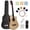 Natural, variant on Moukey Beginner Guitar Kit, Acoustic 38 inch Complete Starter Bundle for Kids and Adults w/ Gig Bag, Strap, Extra Strings, Black, EAG-100