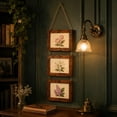 thumbnail image 4 of 6 Inch 3-Picture Wooden Frame Multi Photo Display Stand Rope Wall Mounted Picture Organizer Hanging Room Decor Brown, 4 of 6