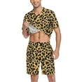 thumbnail image 3 of joogoo Men's Pajama Set Leopard Print V-Neck Pj Shorts Set 2 Piece Loungewear Sleepwear L, 3 of 7