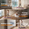 thumbnail image 3 of Evitormill Walking Pad Under Desk Treadmill with Incline for Home and Office, 2.5HP Low Noise, 36" Running Belt, Supports 265 Lbs (Pink), 3 of 7