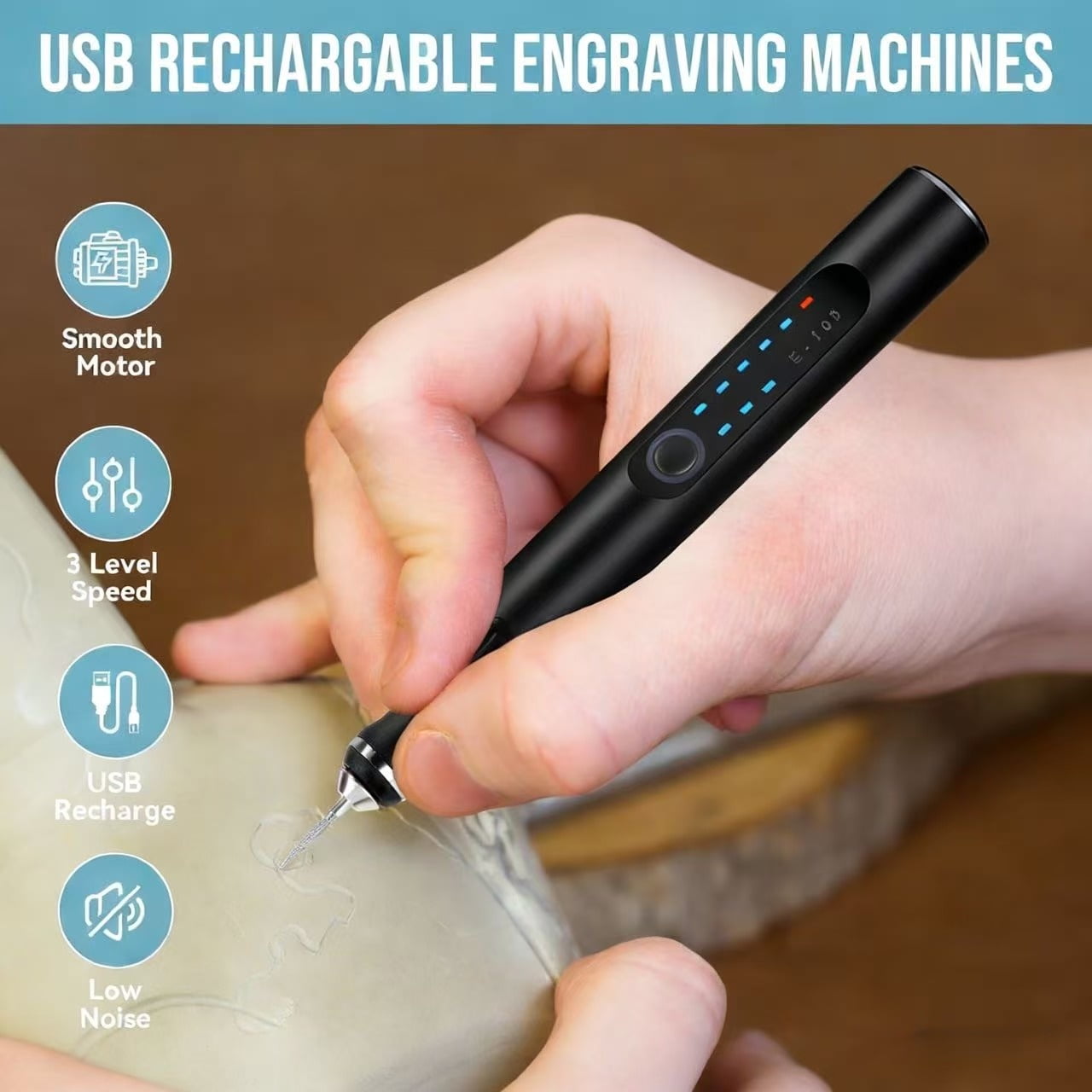RITUALS Electric Engraving Pen with 37 Bits, USB Rechargeable Cordless Engraving Machine, Portable DIY Rotary Engraver for Jewelry Wood Glass Stone Carving