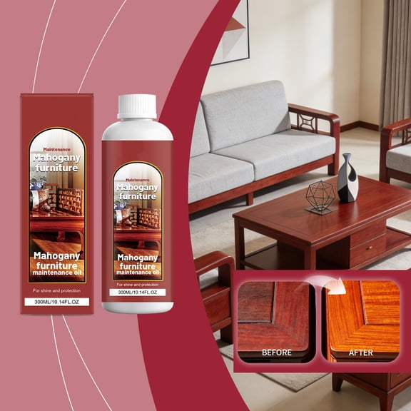 Rirozkan Wood Furniture Polish and Conditioner, Natural Lemon Oil, Restores Shine and Moisture, Crack Prevention Treatment, Protective Care for Antique Wood