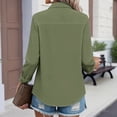 thumbnail image 3 of Long Sleeve Dress Shirts for Women Button Down Casual Business Work Tops with Pocket Tunic Blouses 2026 Army Green XL, 3 of 4