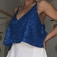 thumbnail image 1 of Camiseta Sin Mangas Con Tirantes Camiseta sin mangas con tirantes para mujer, chaleco de lentejuelas a la moda, ropa suelta para fiesta y Club (azul M) Cgtredaw Para estrenar, 1 of 4