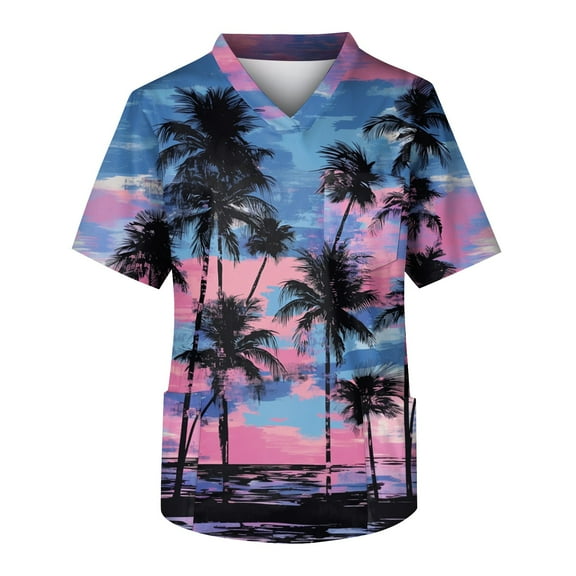 Yiaimeir Men's Printed Pocket T-Shirt V-Neck Short Sleeve Carefree Summer Style