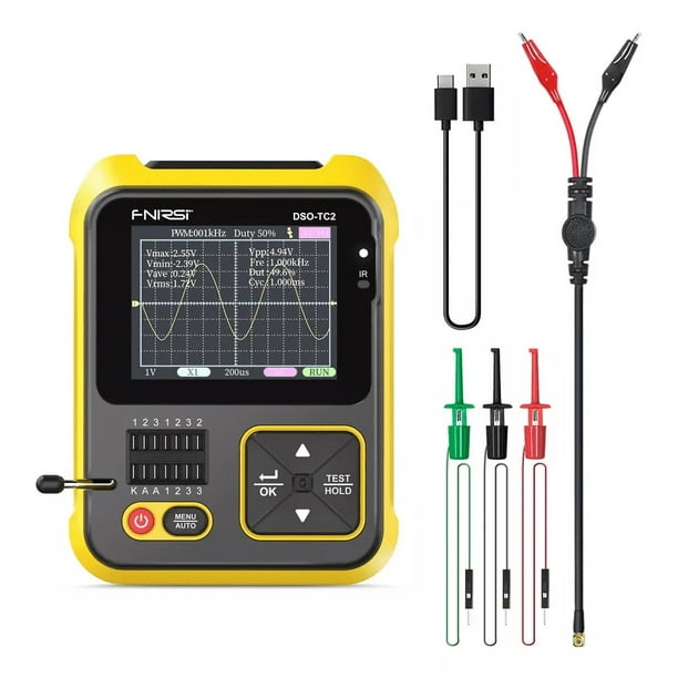 FNIRSI osciloscopio digital portátil medidor LCR 2 en 1 DSO-TC2 osciloscopio digital electrónico portátil generador de señal Pwm