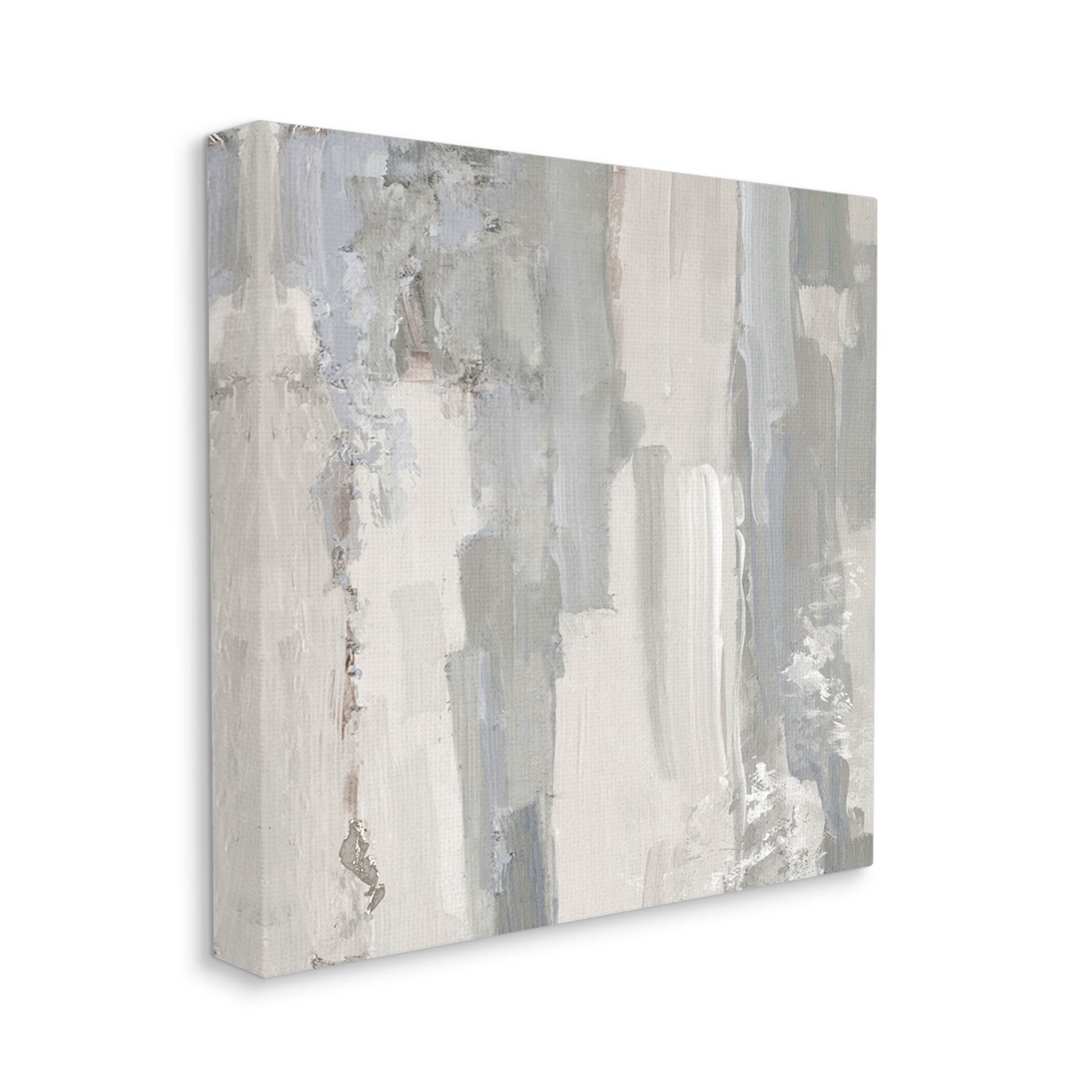 Grey Brushed Abstract Arrangement Abstract Painting Gallery Wrapped Canvas Print Wall Art
