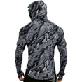 thumbnail image 4 of GrmtClth Men's Fishing Shiirt Basic Solid Color Casual Long Sleeve Fashion Hoodie with Face Mask Upf 50+ Sun Protection Top Black 4XL, 4 of 9