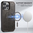 thumbnail image 3 of ELEHOLD for iPhone 13 Pro Max 6.7" Wallet Case Premium Leather with Card Slots Kickstand Function Magnetic Absorption Compatible with MagSafe Charging Shockproof Protective Case,Black, 3 of 6