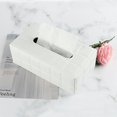 thumbnail image 3 of Pu Leather Tissue Box, Tissue Dispenser, 25 * 14 * 9.5cm (White), 3 of 5
