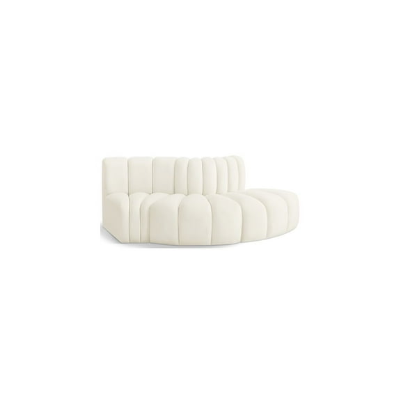 Meridian Furniture Arc Cream Velvet Modular Sectional