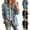 Sky Blue, variant on Womens Blazer Dressy Casual Women Solid Ruffle Denim Jacket Open Front Double Button Down Light Casual Long Sleeve Coat with Pockets Sky Blue S