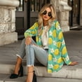 thumbnail image 4 of SCRAWLGOD Lemon Flower Fall Cardigan Sweaters for Women Lightweight Jacket with Pockets Long Sleeve Womens Cardigans Fall Size XL Loose Cardigans for Women Dressy, 4 of 7
