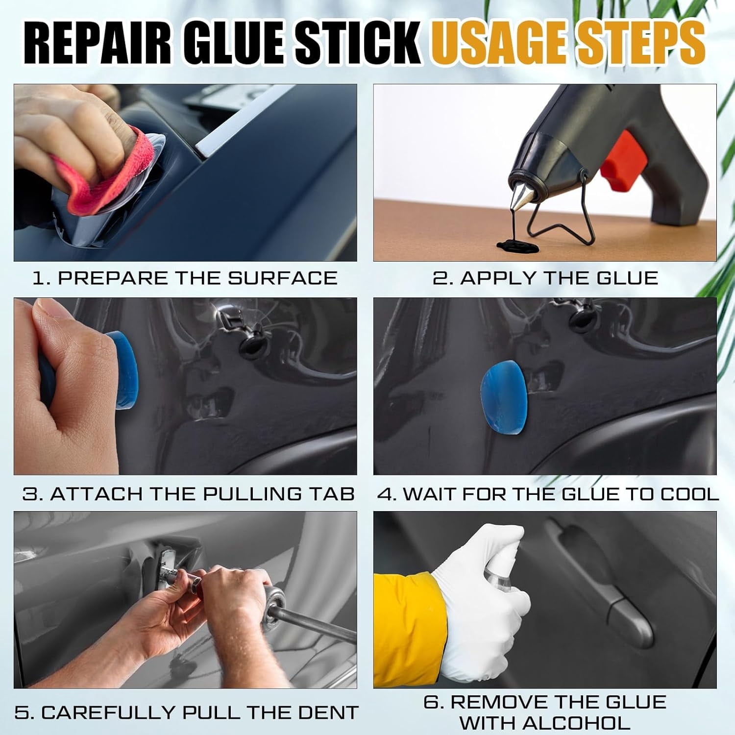 Black Hot Glue Sticks,Topboutique 10.63 x 0.43 in Full Size Glue Stick for Hot Melt Glue Gun,Dent Repair Tool for Car Repair Dent Remover,Hot Melt Glue Gun Sticks for Art,Craft DIY,Card Making