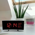 thumbnail image 1 of Reloj digital electrónico LED con pantalla curva para dormitorio de estudiante, con alarma, temperatura y humedad, y tres niveles de brillo., 1 of 5