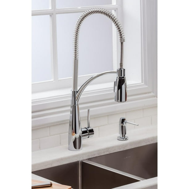 Elkay Avado Single Hole Kitchen Faucet with SemiProfessional Spout Forward Only Lever Handle