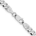 thumbnail image 2 of Diamond2Deal 925 Sterling Silver Rhodium-plated 5mm Beveled Curb Chain Necklace for Men 24", 2 of 6