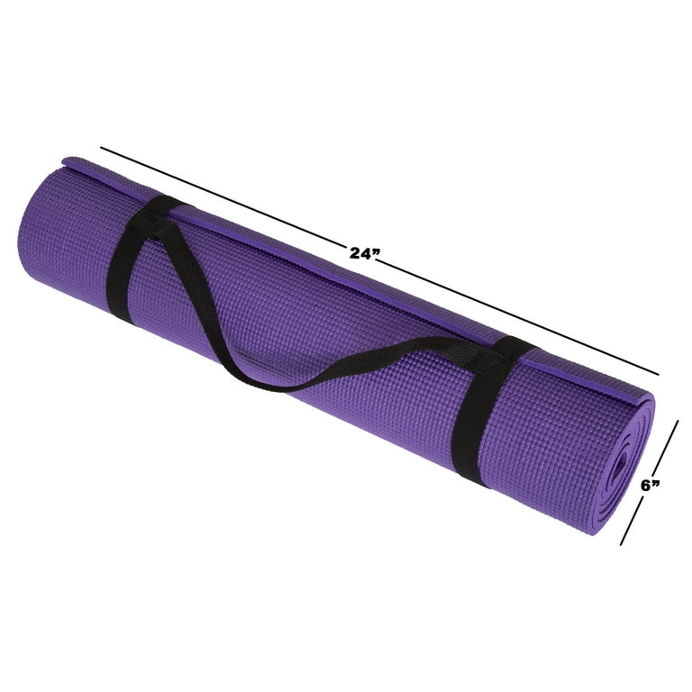 Wakeman Outdoors Double Sided Nonslip Yoga Mat with Carrying Strap