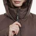 thumbnail image 4 of PUFFIT Extra Long Puffer Jackets for Women, Hooded, Warm, Water Repellent, Two-Way Zipper Winter Coat, 4 of 6