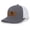 Charcoal/White, variant on It's All About The South Redfish Fin Laser Engraved Leather Patch Trucker Hat Baseball Cap, Loden/Black