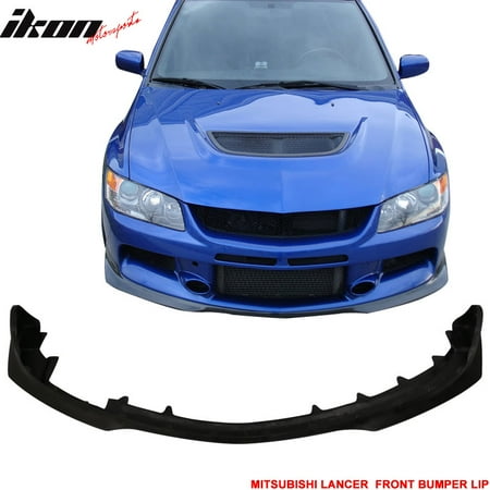 - Fits 06-07 Mitsubishi Evo 9 IX Urethane Front Bumper Lip Spoiler Black Body Kit