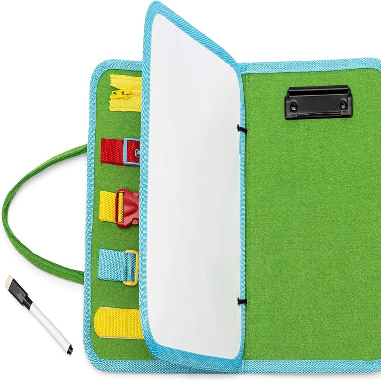 Montessori Busy Board with Doodle Board for Toddlers — 8-in-1
