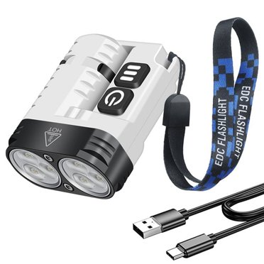 LED Flashlight Keychain Work Light USB Rechargeable Clip Torch with Magnet for Outdoor Camping Lantern