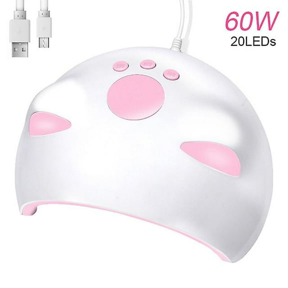 Nail Lamp 60W Mini Nail Dryer Pink Cat UV LED Nail lamp Micro USB Cable Home Use Gel Varnish Machine Nail Art Tools NEW