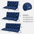 thumbnail image 6 of Pakunoda Porch Swing Cushions 60” X 40” X 5”, 2-3 Seater Bench Cushion with Backrest, Waterproof Replacement Outdoor Cushion with Tie, Blue, 6 of 6