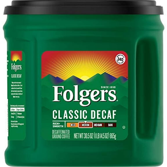 Folgers Classic Decaf Medium Roast Ground Coffee, 30.5 Ounces
