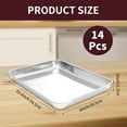 thumbnail image 2 of 14 Pieces Baking Sheet Pan Cookie Sheet Set for Oven Stainless Steel Trays Nonstick Small Serving Tray Cake Toaster Metal Food Trays, for Oven and Dishwasher, 2 of 6