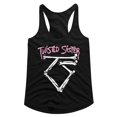 thumbnail image 1 of Twisted Sister Bone Logo Black Junior Women's Racerback Tank Top, 1 of 2