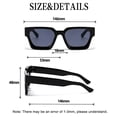 thumbnail image 4 of Trendy Square Sunglasses for Men Women Fashion Thick Rectangle Sun Glasses UV Protection Shades Designer Style, 4 of 5