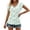 Green, variant on Women's Fashionable V Neck Jacquard Open Front Short Sleeve T Shirt White S