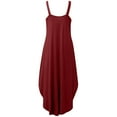 thumbnail image 5 of Womens Summer Sleeveless Criss Cross neck Maxi Dress Solid Casual Loose Irregular Hem Pockets Party Long Dress, 5 of 5