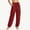 Wine, variant on Women’s Flap-Cargo Jogger Pants, Elastic-Waist Light-Shell Cut for Remote Wild Field Overnight Campout Trips Red L
