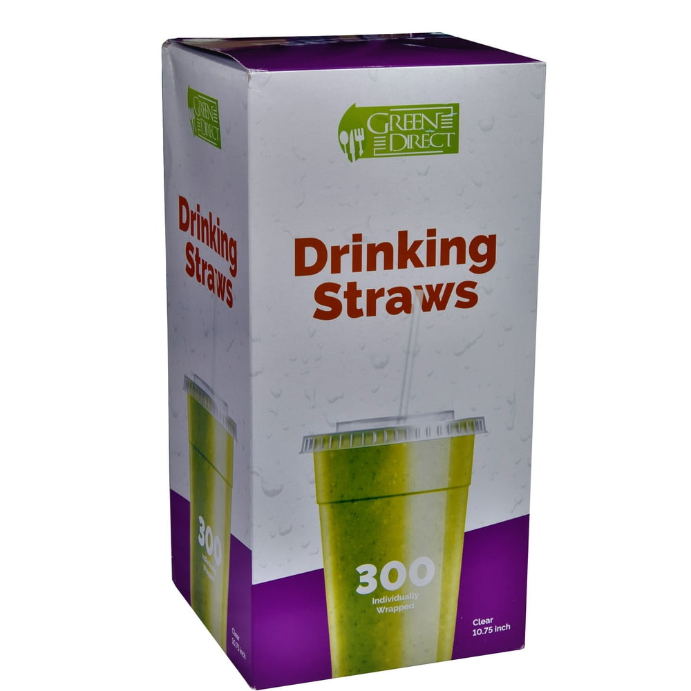 Drinking Straws by Green Direct 10.75 inches Plastic Smoothie Straws