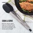 thumbnail image 4 of Farberware 11-inch Silicone Tip Locking Food Tongs in Black and Stainless Steel, 4 of 12