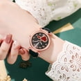 thumbnail image 2 of PPgejGEK Women's Fashion Quartz Watch - Black Leather Strap Rose Gold Heart Design Wristwatch, Elegant Casual Timepiece Ideal for Valentine's Day Birthday Gift, 2 of 2