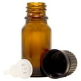 thumbnail image 2 of Amber Glass Bottle - 10 ml (1/3 fl oz) w/ Euro Dropper & Tamper-Evident Cap - Pack of 4, 2 of 3